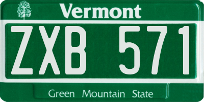 VT license plate ZXB571
