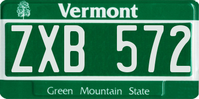 VT license plate ZXB572