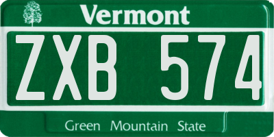 VT license plate ZXB574