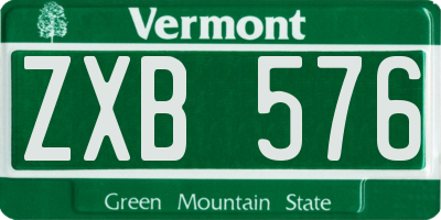 VT license plate ZXB576