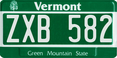 VT license plate ZXB582