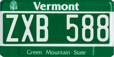 VT license plate ZXB588