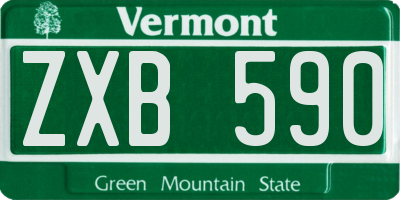VT license plate ZXB590
