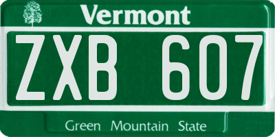 VT license plate ZXB607