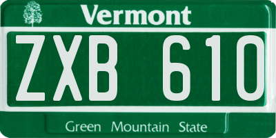 VT license plate ZXB610