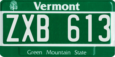 VT license plate ZXB613