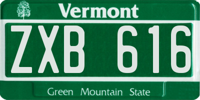 VT license plate ZXB616