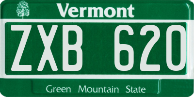 VT license plate ZXB620