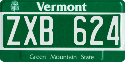 VT license plate ZXB624