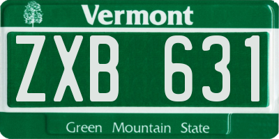 VT license plate ZXB631