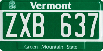 VT license plate ZXB637