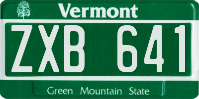 VT license plate ZXB641