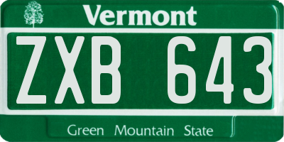 VT license plate ZXB643