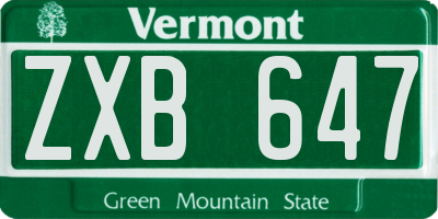 VT license plate ZXB647