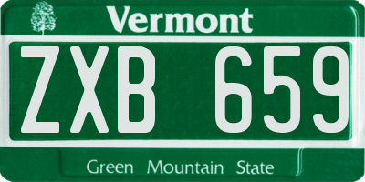 VT license plate ZXB659