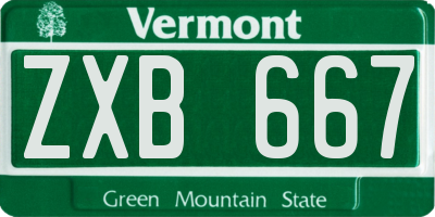 VT license plate ZXB667