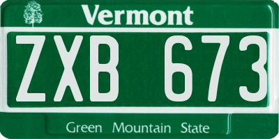 VT license plate ZXB673
