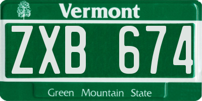 VT license plate ZXB674