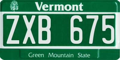 VT license plate ZXB675