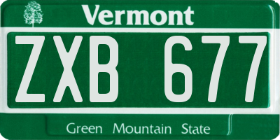 VT license plate ZXB677