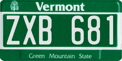VT license plate ZXB681