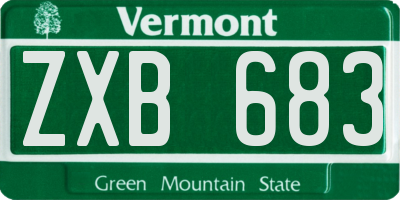 VT license plate ZXB683