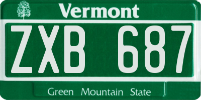VT license plate ZXB687