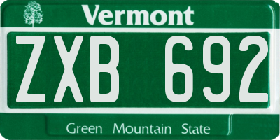 VT license plate ZXB692
