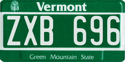 VT license plate ZXB696