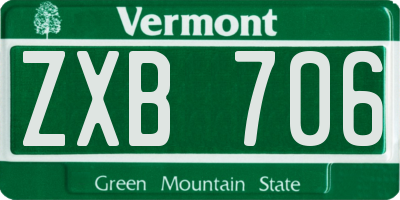 VT license plate ZXB706