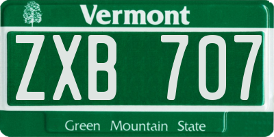 VT license plate ZXB707