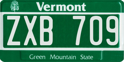 VT license plate ZXB709
