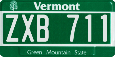 VT license plate ZXB711