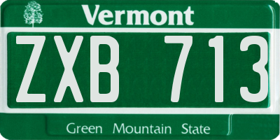 VT license plate ZXB713