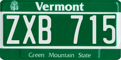 VT license plate ZXB715