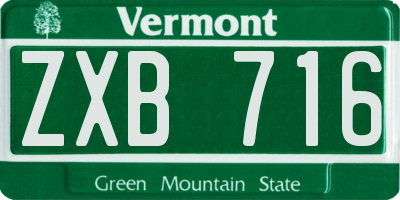 VT license plate ZXB716