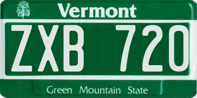 VT license plate ZXB720