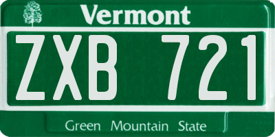 VT license plate ZXB721