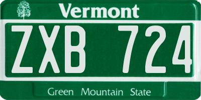 VT license plate ZXB724
