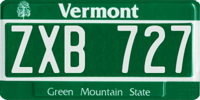 VT license plate ZXB727