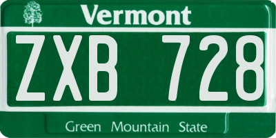 VT license plate ZXB728