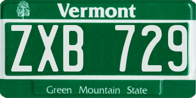VT license plate ZXB729