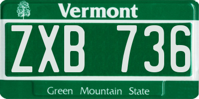 VT license plate ZXB736