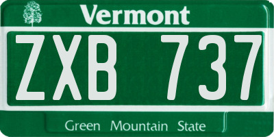 VT license plate ZXB737