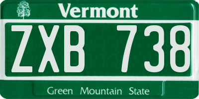 VT license plate ZXB738