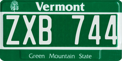 VT license plate ZXB744
