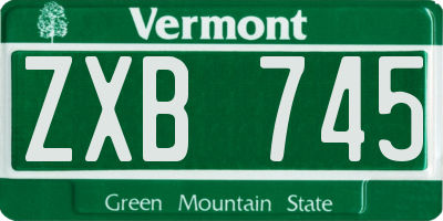 VT license plate ZXB745