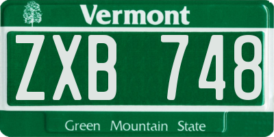 VT license plate ZXB748