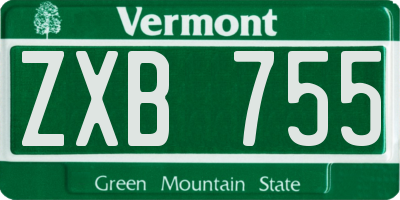 VT license plate ZXB755