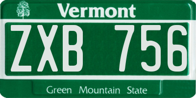 VT license plate ZXB756